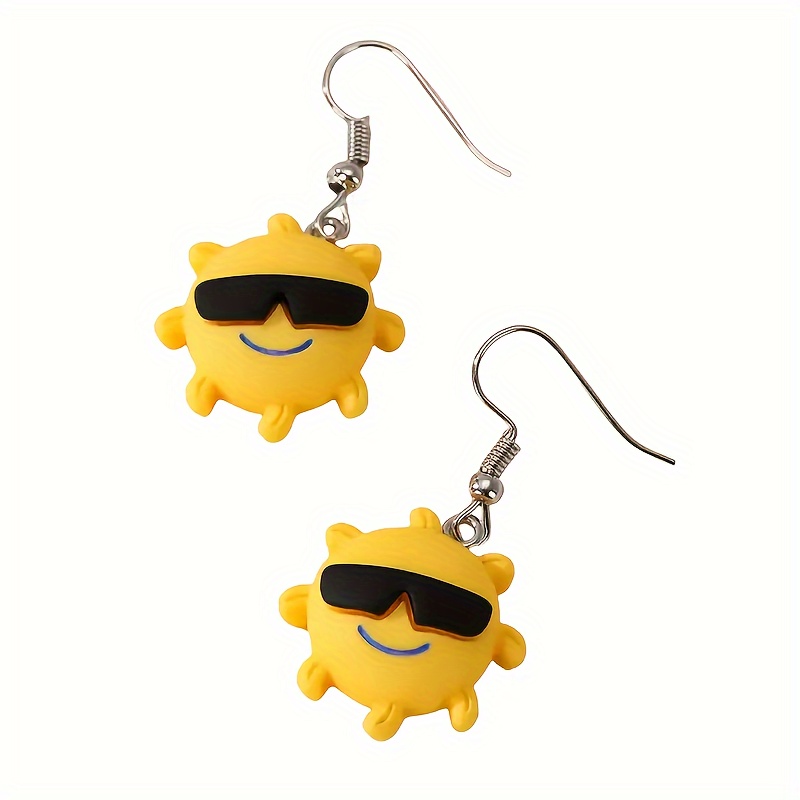 Cartoon Sun Drop & Dangle Earrings Fun Charm Accessories